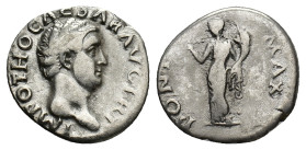 Otho, 69. Denarius (Silver, 19 mm, 3.06 g, 6 h), Rome, 15 January-16 April 69. IMP OTHO CAESAR AVG TR P Bare head of Otho to right. Rev. PONT MAX Cere...