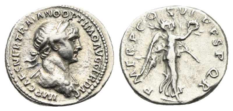 Trajan, 98-117. Quinarius (Silver, 14.79 mm, 1.62 g). Rome, circa 114-117. IMP C...