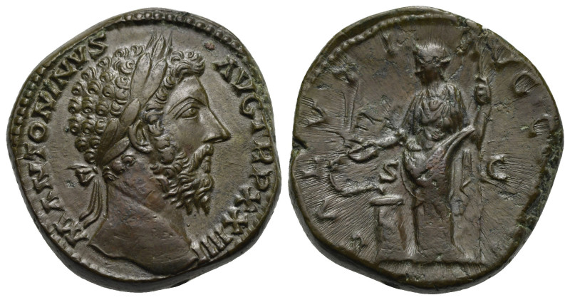 Marcus Aurelius, 161-180. Sestertius (Bronze, 30.86 mm, 25.14 g) 170. Rome. M AN...