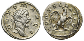 Consecration issue of Marcus Aurelius. Antoninianus (Silver, 22.31 mm, 3.96 g) Rome. Struck under Trajan Decius, Mid 251. DIVO MARCO Radiate head of D...