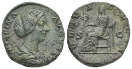 Crispina, Augusta, (wife of Commodus), 178-182. As (Bronze, 23.85 mm, 13.58 g), Rome. CRISPINA AVGVSTA Draped bust of Crispina to right. Rev. VENVS FE...