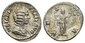 Julia Domna. Augusta, 193-217. Denarius (Silver, 19.15 mm, 3.04 g). Rome mint. Struck under Caracalla, 211-215. IVLIA PIA FELIX AVG Bust draped right....