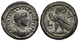 EGYPT. Alexandria. Valerian I, 253-260. Tetradrachm (Potin, 23.98 mm, 11.40 g), dated RY 4 (256/7). A K Π ΛI OVAΛЄPIANOC ЄV ЄV C Laureate and cuirasse...