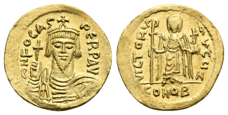 Phocas, 602-610. Solidus (Gold, 21.00 mm, 4.40 g) Class IV, normal bust, Constan...