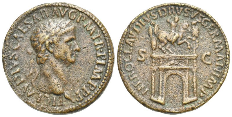 Claudius. Imitative medal by Cavino, 1500-1570. (Bronze, 34.40 mm, 20.54 g). TI ...