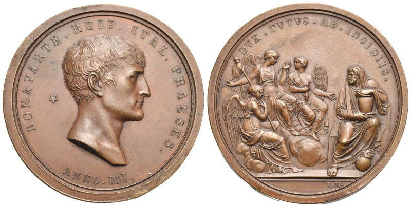 France, First Republic. Napoléon Bonaparte, as Premier Consul, Medal. (Bronze, 5...