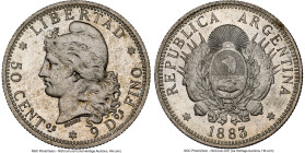 Republic 50 Centavos 1883 MS64 NGC, KM28. Quite lovely and elusive at this final cusp of Gem Mint State. HID09801242017 © 2024 Heritage Auctions | All...