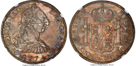 Charles III 8 Reales 1774 PTS-JR MS62 NGC, Potosi mint, KM55, Cal-1170. A wonderful, near-Choice survivor of an incredibly collectible type, framed wi...