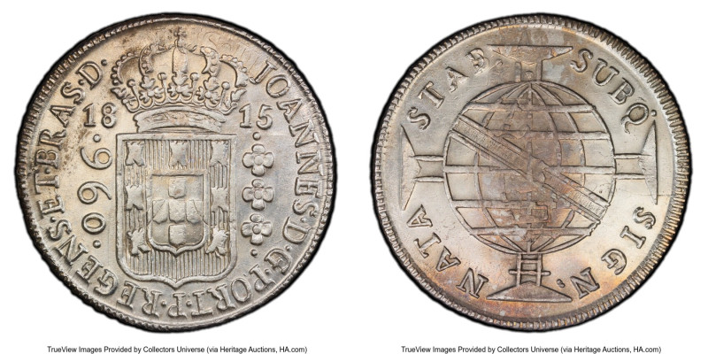 João Prince Regent 960 Reis 1815-B AU Details (Cleaned) PCGS, Bahia mint, KM307....