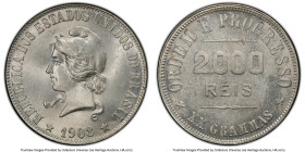 Republic 2000 Reis 1908 MS64 PCGS, Rio mint, KM508. HID09801242017 © 2024 Heritage Auctions | All Rights Reserved