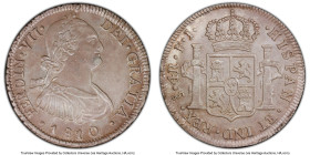 Ferdinand VII 4 Reales 1810 So-FJ AU Details (Cleaned) PCGS, Santiago mint, KM67, Calico-1117. Practically Mint State crispness to the details, althou...