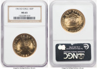 Republic gold 100 Pesos 1961-So MS65 NGC, Santiago mint, KM175. This blazer beams with reflective luster. HID09801242017 © 2024 Heritage Auctions | Al...
