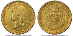 Estados Unidos gold 10 Pesos 1867 AU55 PCGS, Medellin mint, KM141.2. HID09801242017 © 2024 Heritage Auctions | All Rights Reserved