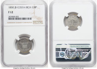 Republic 1/8 Peso 1850-JB F12 NGC, San José mint, KM102. A seldom encountered type, seen here with honest circulation wear. HID09801242017 © 2024 Heri...