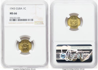Republic Centavo 1943 MS66 NGC, KM9.2a. The only brass issue in the series. HID09801242017 © 2024 Heritage Auctions | All Rights Reserved
