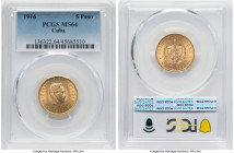 Republic gold 5 Pesos 1916 MS64 PCGS, Philadelphia mint, KM19. HID09801242017 © 2024 Heritage Auctions | All Rights Reserved