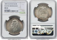 Republic Sucre 1889 MS62 NGC, Heaton mint, KM53.1. A surprisingly scarce emission in Mint State preservations with only three between both grading ser...