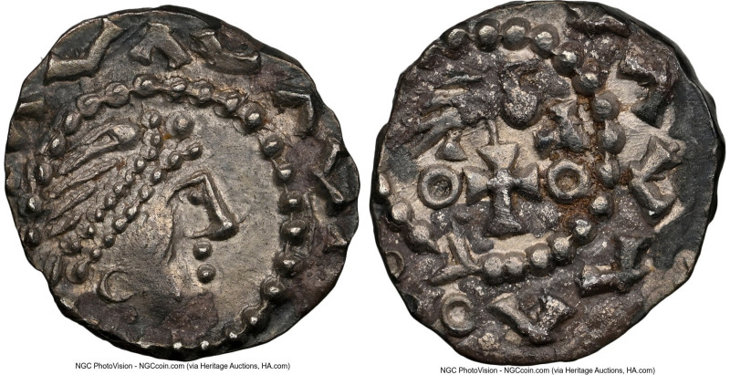 Early Anglo-Saxon. Primary Phase Sceat ND (680-710) MS62 NGC, Series BI, S-777. ...