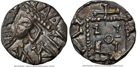 Early Anglo-Saxon. Secondary Phase Sceat ND (710-760) AU55 NGC, Series R, S-813. 1.08gm. Touches of ice-blue toning in the reverse crevices. HID098012...