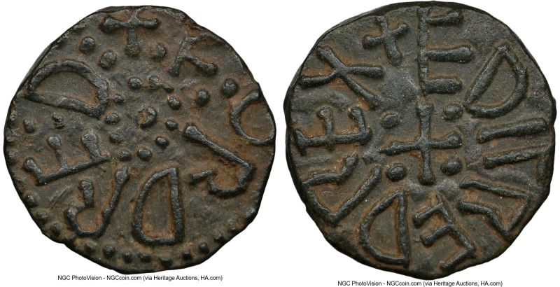 Kings of Northumbria. Aethelred II Styca ND (841-844) AU58 NGC, Fordred as money...