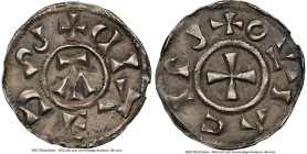 Anglo-Viking - Danish East Anglia. Anonymous St. Edmund Memorial Penny ND (895-918) AU58 NGC, Uncertain mint in East Anglia, Oalicia(?) as moneyer, S-...