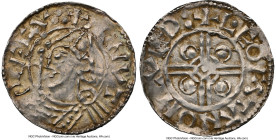 Kings of All England. Cnut (1016-1035) Penny ND (1024-1030) MS61 NGC, London mint, Leofstan as moneyer, S-1158. 1.03gm. Pointed Helmet type. Slightly ...