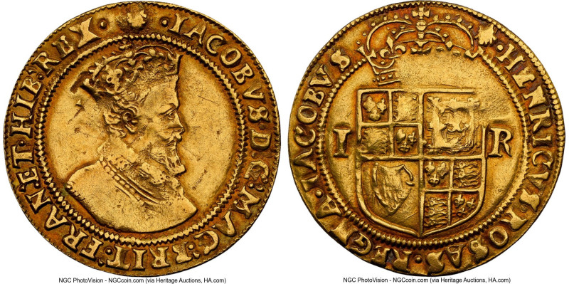 James I (1603-1625) gold Double Crown ND (1606-1607) XF Details (Repaired) NGC, ...