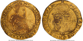 James I (1603-1625) gold Unite ND (1604-1605) AU58 NGC, Tower mint, Lis mm, First Coinage, KM45, S-2618. 10.01gm. Slightly uneven at the edges, noneth...