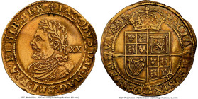James I (1603-1625) gold Laurel ND (1623-24) AU Details (Obverse Damage) NGC, Tower mint, Lis mm, Third coinage, KM75, S-2638A, N-2114. 39mm. 8.82gm. ...