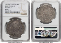 Charles II Crown 1667 VF30 NGC, KM422.3, ESC-371 (old ESC-35). This coin is one of 3 graded Top Pop by NGC, and displays balanced wear from busy circu...
