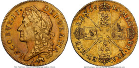 James II gold "Elephant & Castle" Guinea 1685 AU Details (Cleaned) NGC, KM453.2, S-3401. Scarce and desirable practically in any grade, the most covet...