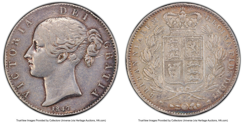 Victoria Crown 1847 XF40 PCGS, KM741, S-3882. Young head. Last year of type. HID...