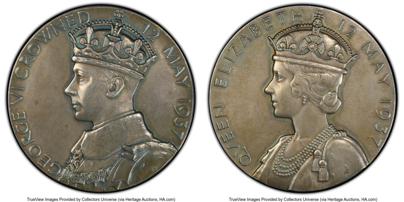 George VI silver Matte Specimen "Coronation" Medal 1937 SP62 PCGS, Eimer-2046a. ...