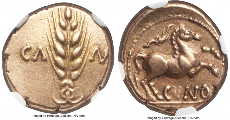 BRITAIN. Catuvellauni and Trinovantes. Cunobelin (ca. AD 10-43). AV stater (17mm...