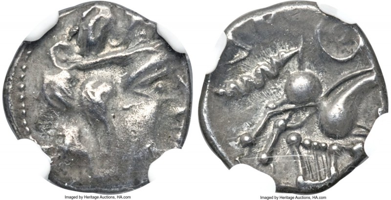 BRITAIN. Regini-Atrebates. Uninscribed coinage. Ca. 60-20 BC. AR unit (13mm, 1.4...