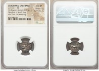 ZEUGITANA. Carthage. Hannibal in South Italy. Ca. 216-211 BC. AR quarter shekel (16mm, 1.91 gm, 12h). NGC Choice XF 5/5 - 3/5. Campanian mint under Ha...