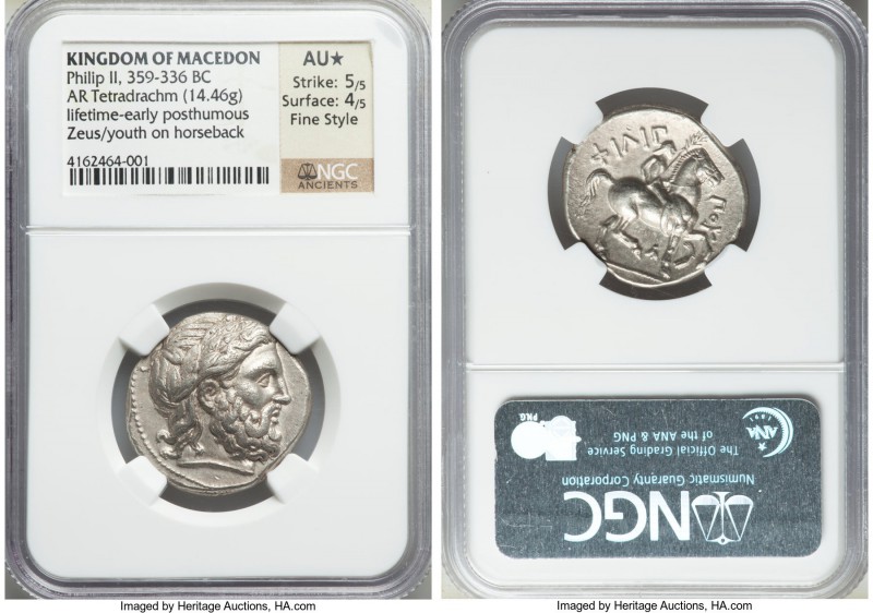 MACEDONIAN KINGDOM. Philip II (359-336 BC). AR tetradrachm (26mm, 14.46 gm, 7h)....