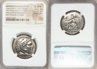 MACEDONIAN KINGDOM. Alexander III the Great (336-323 BC). AR tetradrachm (27mm, 17.27 gm, 5h). NGC Choice XF S 5/5 - 5/5, Fine Style. Posthumous issue...