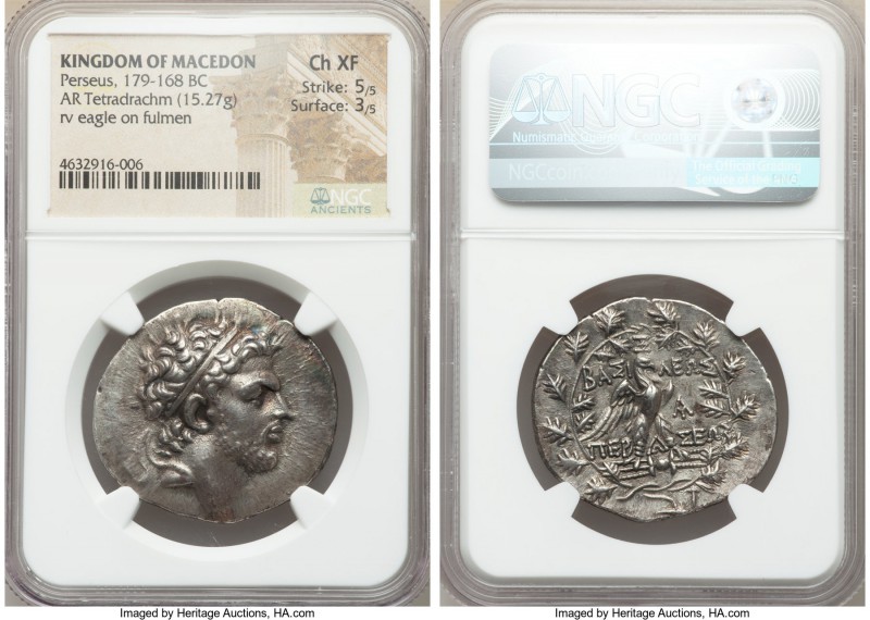MACEDONIAN KINGDOM. Perseus (179-168 BC). AR tetradrachm (33mm, 15.27 gm, 11h). ...