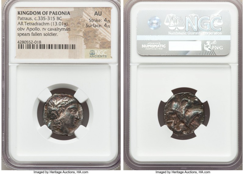 PAEONIAN KINGDOM. Patraus (ca. 335-315 BC). AR tetradrachm (20mm, 13.01 gm, 2h)....