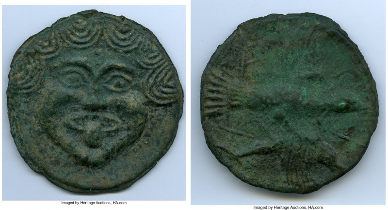 SCYTHIA. Olbia. Ca. 437-410 BC. Cast aes leve (69mm, 111.16 gm, 1h). XF. Facing ...