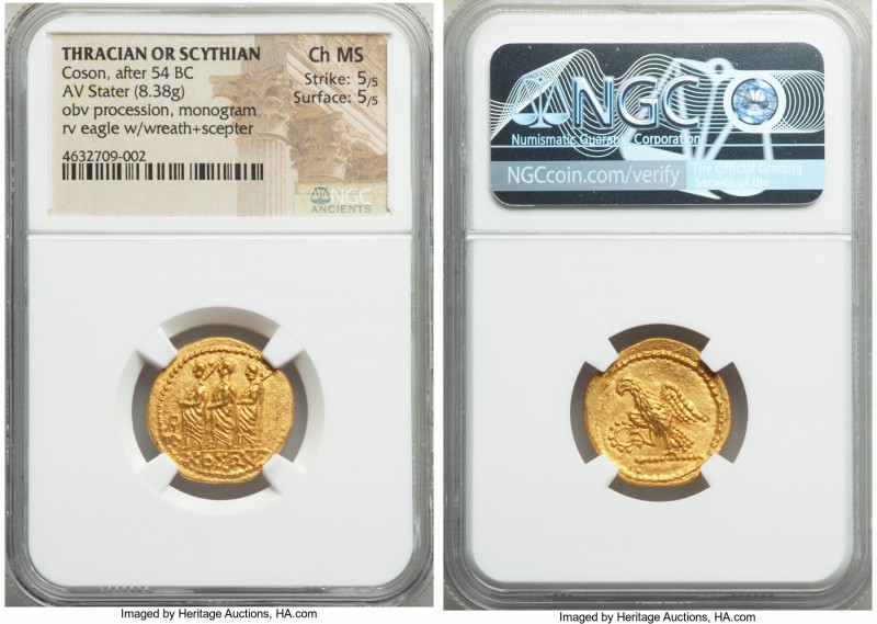THRACIAN DYNASTS. Coson (ca. after 54 BC). AV stater (21mm, 8.38 gm, 12h). NGC C...