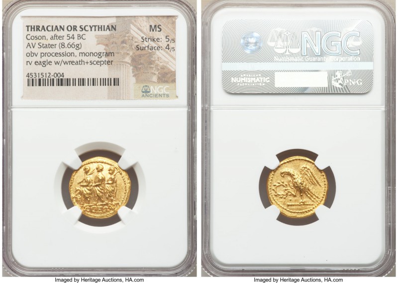 THRACIAN DYNASTS. Coson (ca. after 54 BC). AV stater (19mm, 8.66 gm, 12h). NGC M...