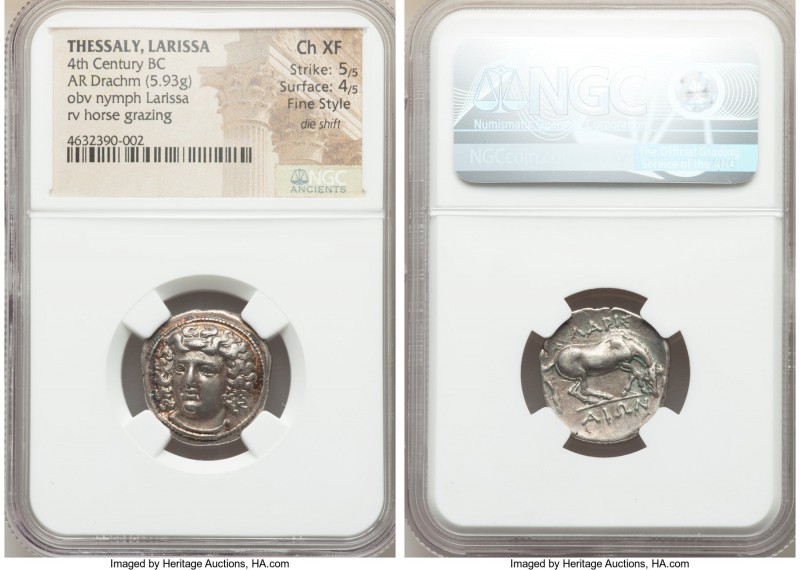 THESSALY. Larissa. Ca. 356-342 BC. AR drachm (20mm, 5.93 gm, 11h). NGC Choice XF...