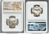 ATTICA. Athens. Ca. 465-455 BC. AR tetradrachm (26mm, 17.18 gm, 8h). NGC Choice XF 5/5 - 2/5, test cut. Head of Athena right, wearing crested Attic he...