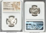 ATTICA. Athens. Ca. 440-404 BC. AR tetradrachm (25mm, 17.20 gm, 7h). NGC MS 3/5 - 4/5. Mid-mass coinage issue. Head of Athena right, wearing crested A...