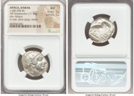 ATTICA. Athens. Ca. 440-404 BC. AR tetradrachm (24mm, 17.19 gm, 8h). NGC AU 5/5 - 5/5. Mid-mass coinage issue. Head of Athena right, wearing crested A...