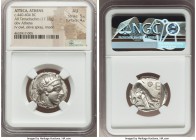 ATTICA. Athens. Ca. 440-404 BC. AR tetradrachm (24mm, 17.18 gm, 9h). NGC AU 5/5 - 4/5. Mid-mass coinage issue. Head of Athena right, wearing crested A...