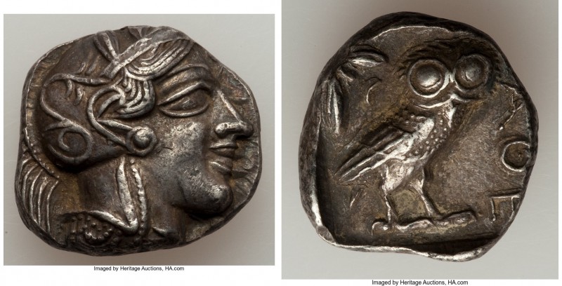 ATTICA. Athens. Ca. 440-404 BC. AR tetradrachm (23mm, 17.23 gm, 9h). XF. Mid-mas...