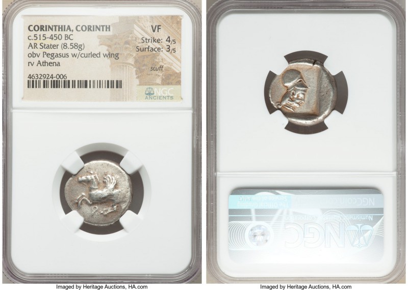 CORINTHIA. Corinth. Ca. 515-450 BC. AR stater (20mm, 8.58 gm, 6h). NGC VF 4/5 - ...